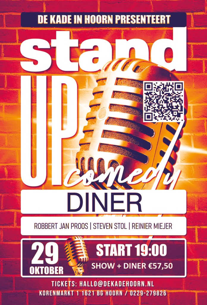 Stand-up Comedy Dinner Show bij De Kade Hoorn